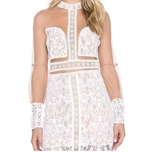 For Love & Lemons Vivian Dress XS lace sheer dress
